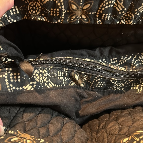 Liz&co-Black/Brown Quilted Purse, shoulder straps; outside, inside & zip pockets - Picture 4 of 5